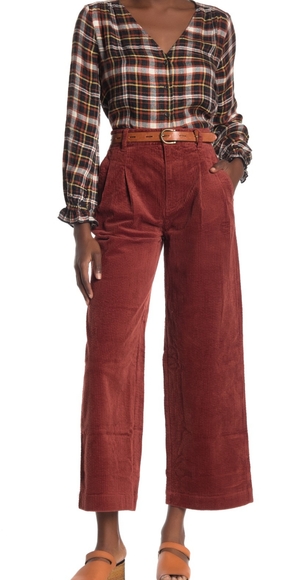 Madewell Pants - Madewell pleated wide leg corduroy pants